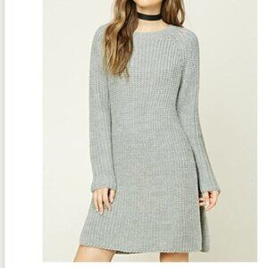 Soft Grey Tunic Long Sleeve Sweater Size S